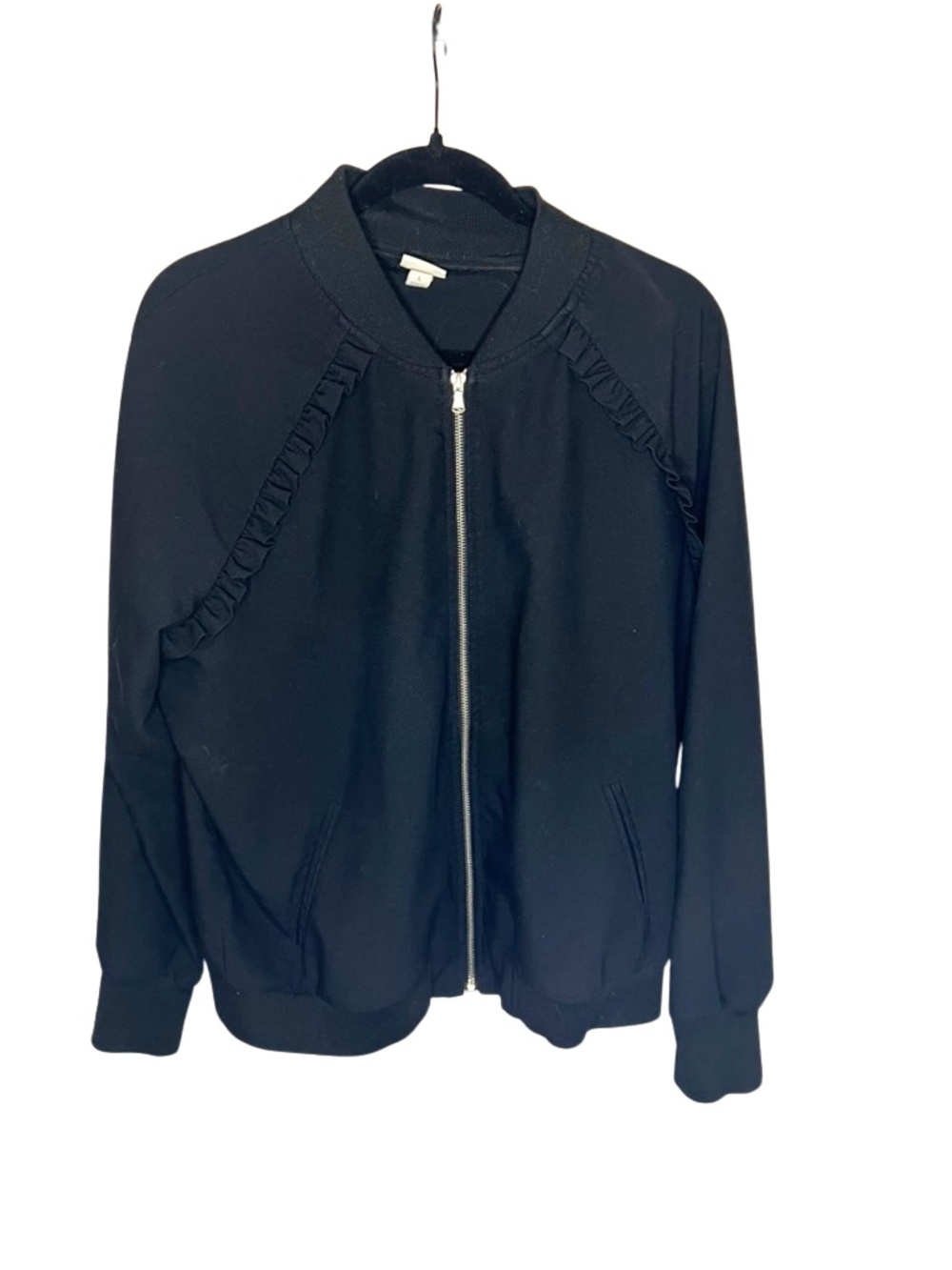 Bomber Jacket with Ruffle Detailing